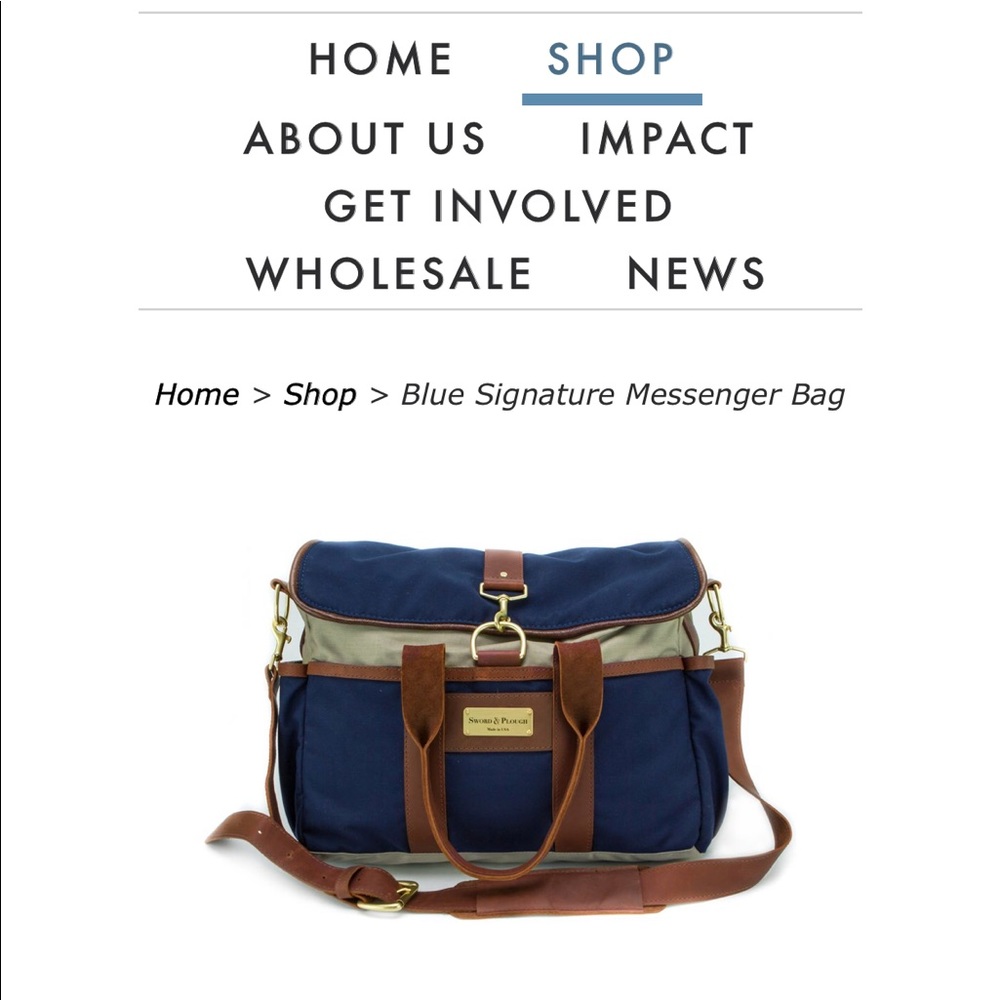 Signature messenger bag made by Sword and Plough!